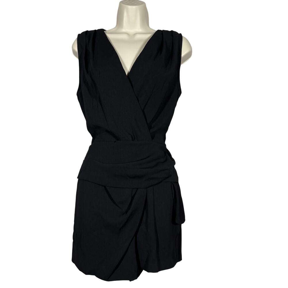 ZARA Wrap Style Romper V Neck Black Formal - M